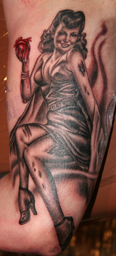 Tattoos - Skin Rips tattoos - Zombie Pin-up